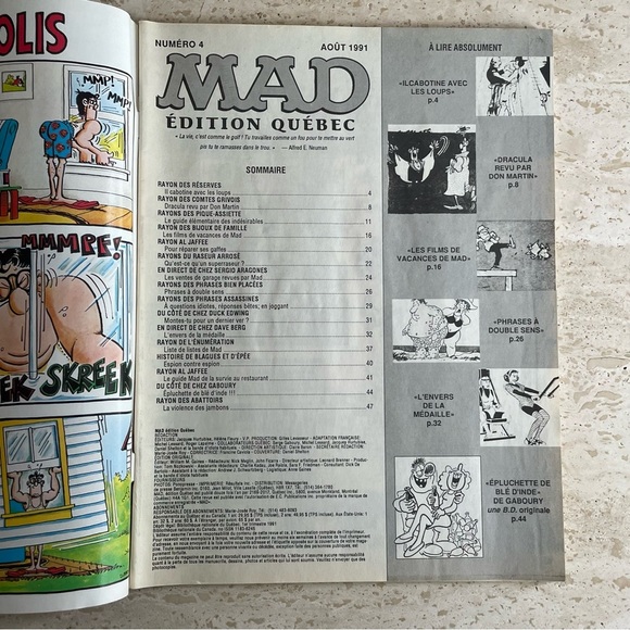 Mad Magazine Quebec edition in French, Issue No. 4 August 1991 - Picture 7 of 14